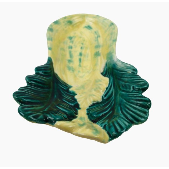 Vintage Celery Veggie Serving Dish Glazed Pottery Ceramic Painted Kitchen Decor - Picture 3 of 10